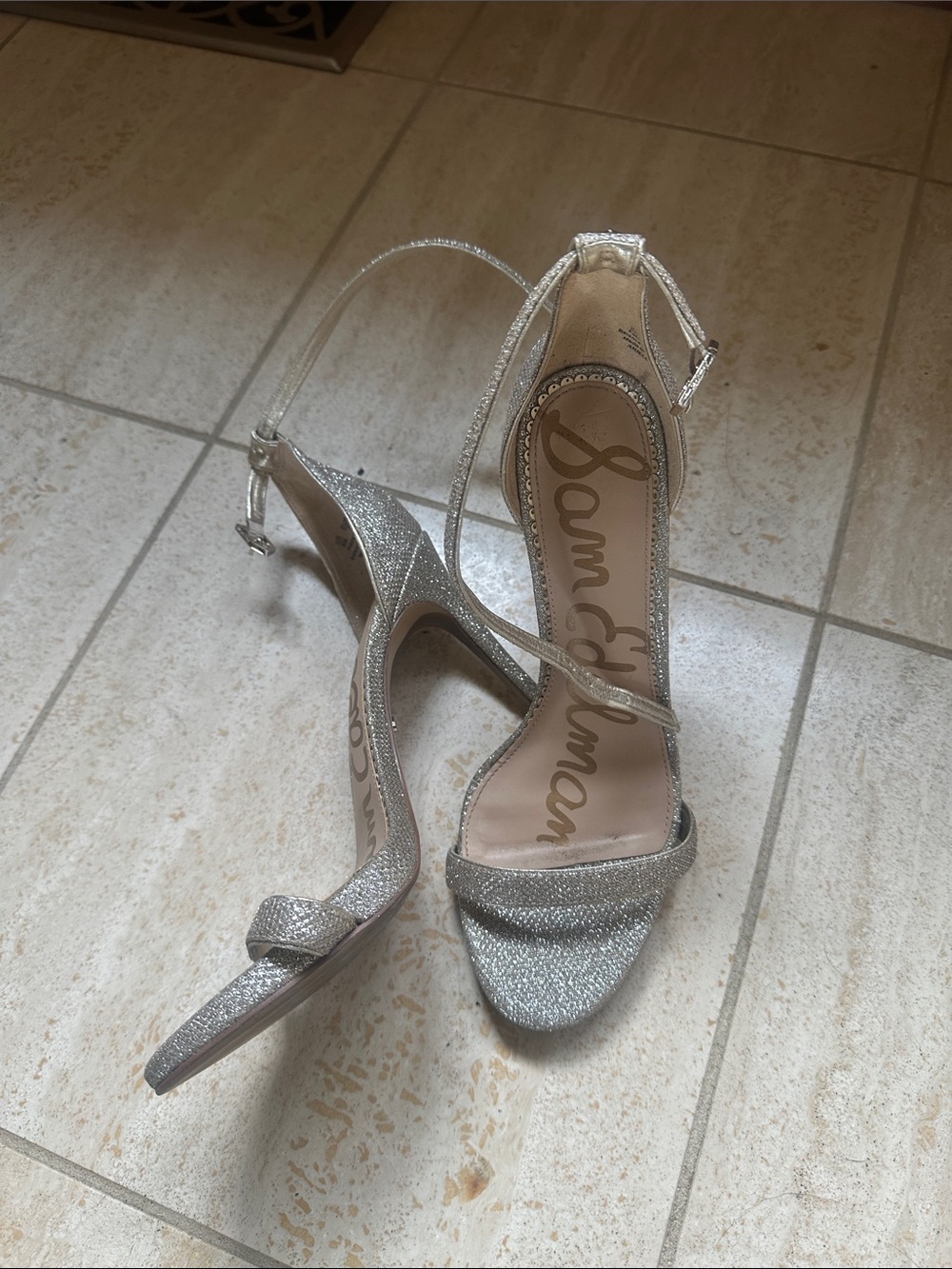 Sam Edelman sparkle gold/silver heels